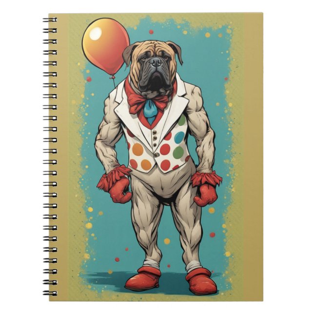 bullmastiff avec carnet en ballon (Devant)