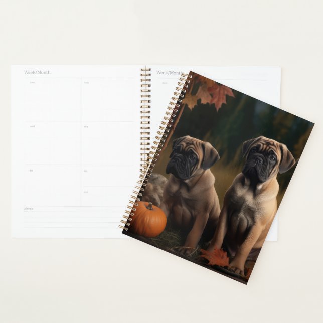 Bullmastiff Chiot Automne Citrouille de plaisir (Devant avec enveloppe)