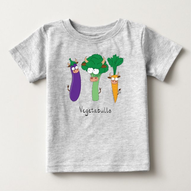 Bulls à légumes T-shirt bébé amusant (Devant)