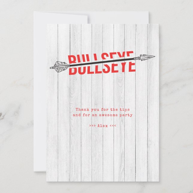 Bullseye Bow Arrow tir Sport Anniversaire Merci (Devant)