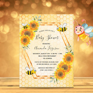 Bumble abeille nid d'abeille invitation baby showe