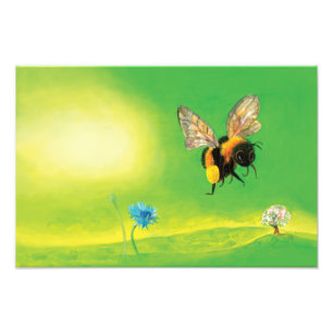 Bumble abeille volant illustration photo imprimer