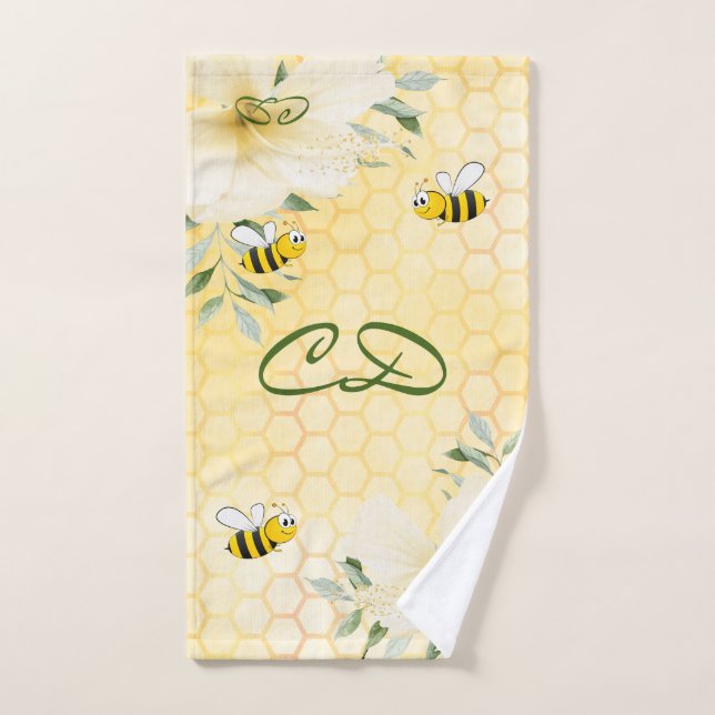 Bumble abeilles jaune doux monographie (Serviette à main)