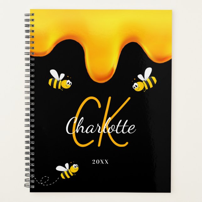 Bumble abeilles noir miel goutte monogramme 2025 (Devant)