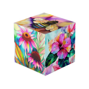 Bumble Bee and Garden Bees Art Cube