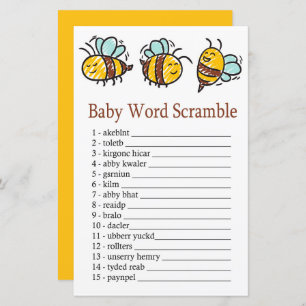 Bumble Bee Baby jeu de mots scramble