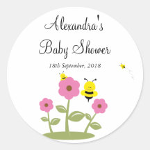 Bumble Bee Baby shower Favoriser Stickers