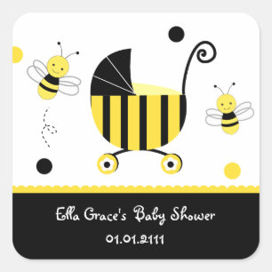 Bumble Bee Baby shower Favoriser Stickers Étiquett