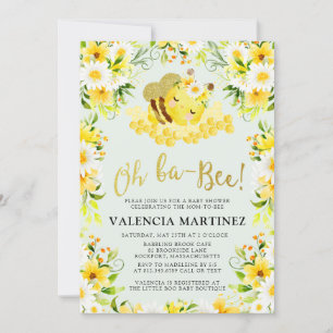 Bumble Bee Baby shower Invitation Flower