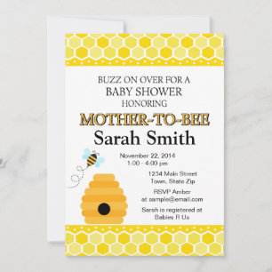 Bumble Bee Baby shower Invitation Miel Bee Invitat