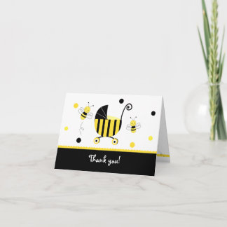 Bumble Bee Baby shower plié Merci cartes de notes
