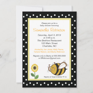 Bumble Bee Buzz Invitation Baby shower 5x7