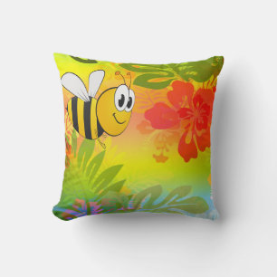 Bumble bee coussin de fleur et