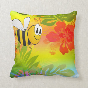 Bumble bee coussin de fleur et