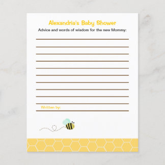 Bumble Bee Custom Flyer Baby shower Conseils Carte