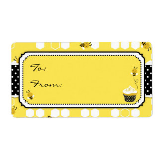 Bumble Bee Étiquette cadeau L