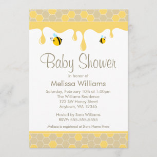 Bumble Bee Honey Bébé Shower Invitations