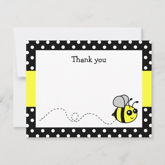 Bumble Bee Jaune Plat Merci Cartes de notes (Devant)