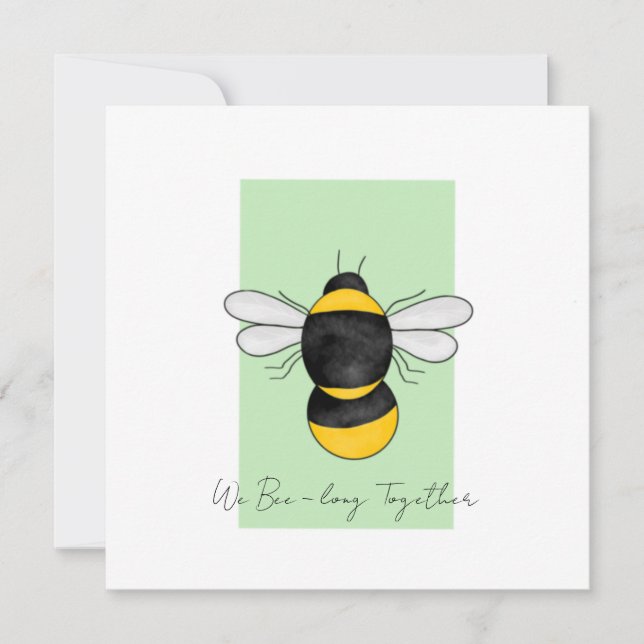 Bumble bee mignon jeu de mots carte de voeux (Devant)