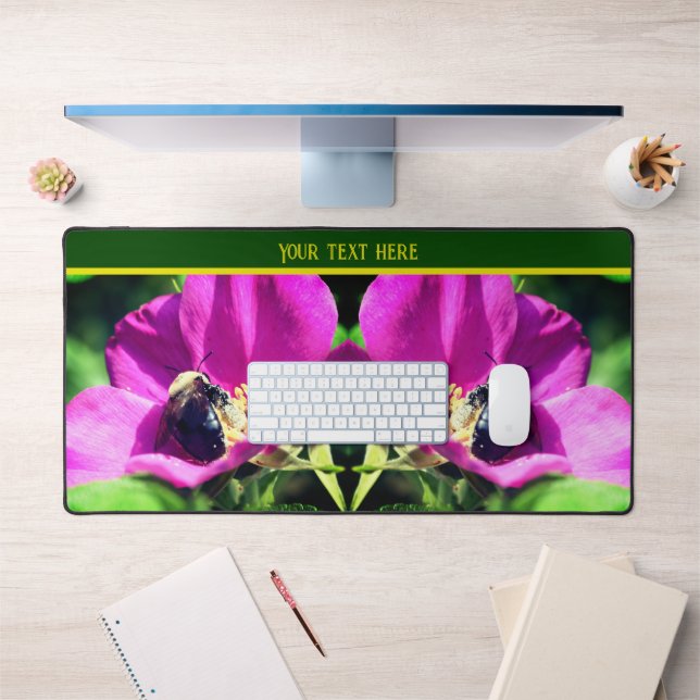 Bumble Bee On Rose Rose Nature Personnalisée (Bureau 1)