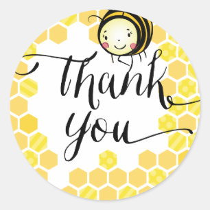 Bumble Bee Round Faveur Sticker