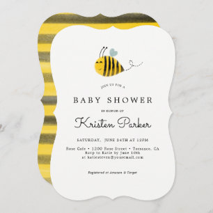 Bumble Bee Theme Baby shower Cartes d'invitation