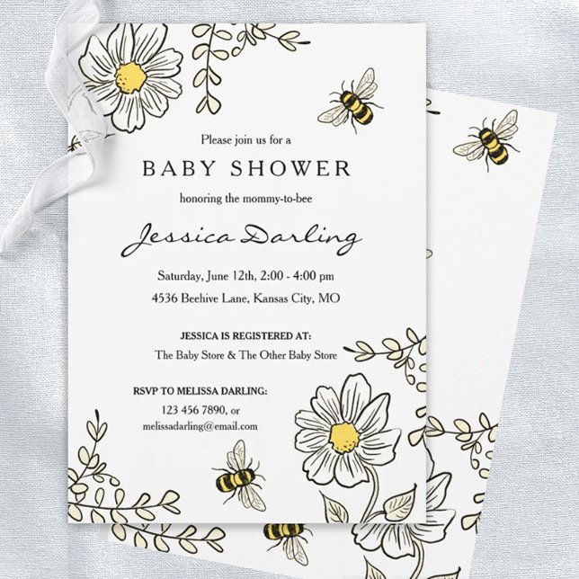 Bumble Bee Virtual Baby Shower Invitations (Créateur téléchargé)