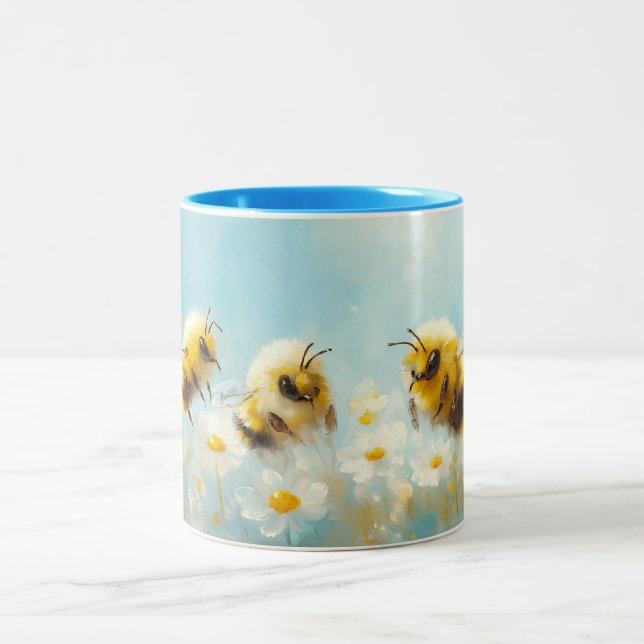 Bumble Fluffy Bees Mug à deux tons (Centre)