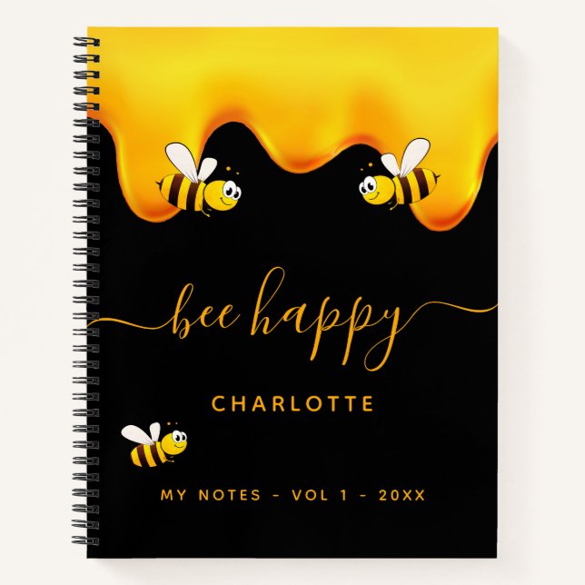 Bumble noir abeilles doux journal du miel (Devant)