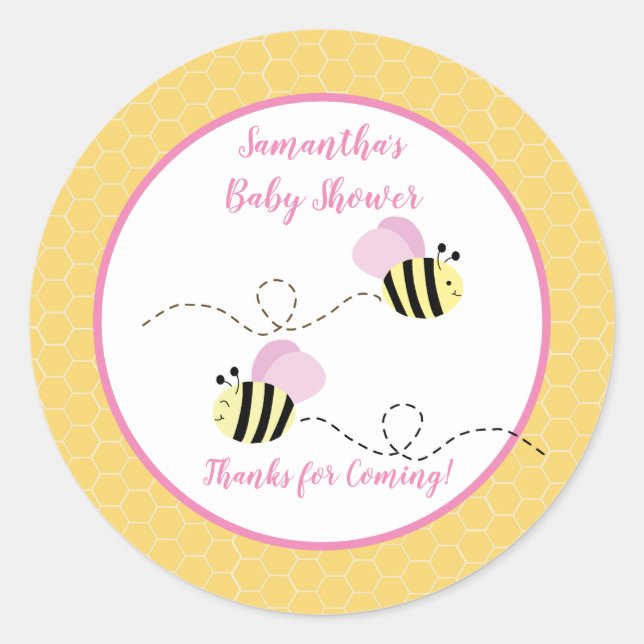 Bumble rose jaune Abee Faveur Sticker (Devant)