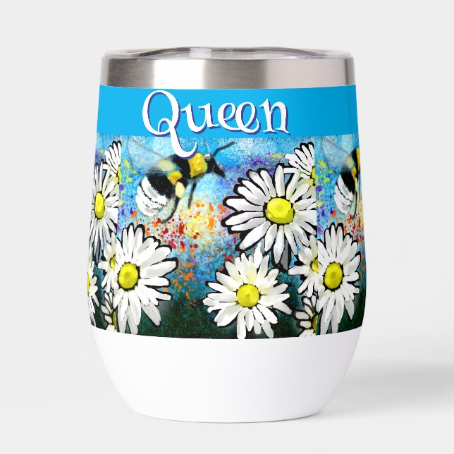 Bumble Whimsical Bee in Daisies Personnalisé (Arrière)