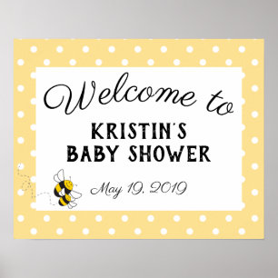 Bumblebee baby shower affiche de bienvenue - grand