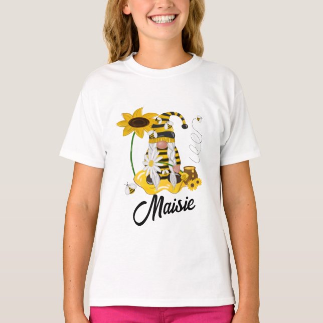 Bumblebee Tournesol Personnalisé Gnome T-shirt (Devant)
