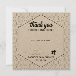 Bumblee Baby shower Lip Balm Favoriser la carte d'