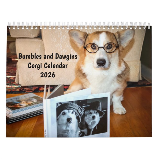 Bumbles et Dawgins Corgi Calendrier 2026 (Protection)