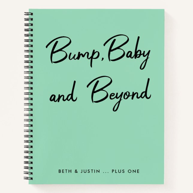 Bump, Baby and Beyond | Mint Green Baby Journal (Devant)