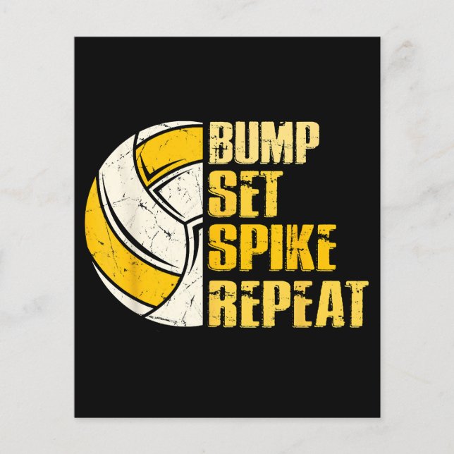 Bump Set Spike Répéter Volleyball Funny (Devant)