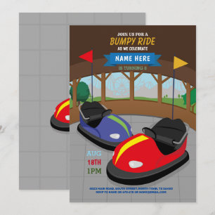 Bumper Cars Invitation Anniversaire Fairground Fai