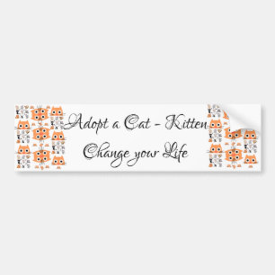 Bumper Sticker Chat Kitten Adopter