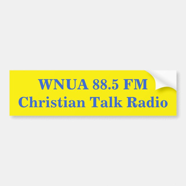 Bumper Sticker for WNUA 88.5 FM, Williamstown, KY (Devant)