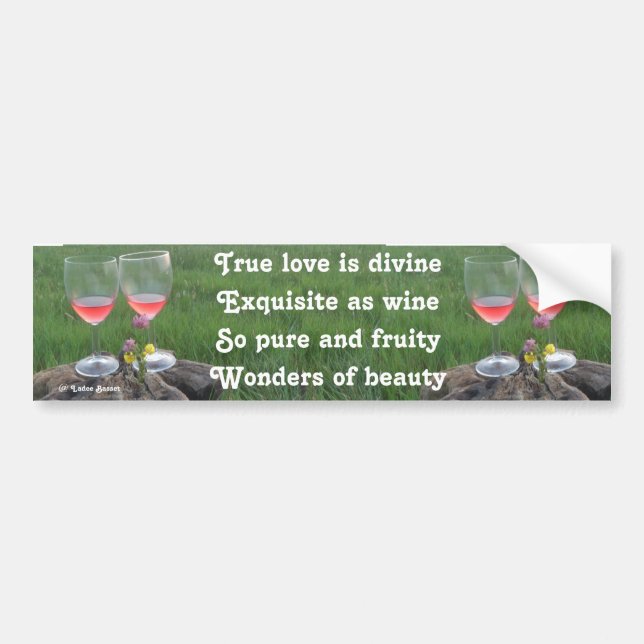 Bumper Sticker Poème De Vin Par Ladee Basset (Devant)