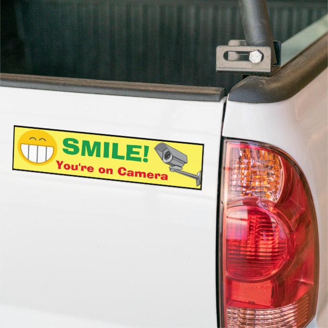 Bumper Sticker - Smile Vous êtes sur caméra (Sur camion)