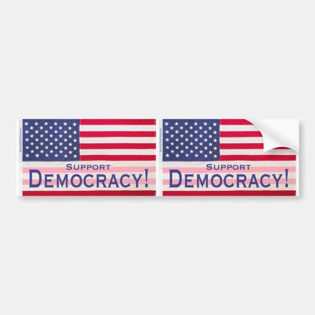 Bumper sticker - Support Democracy Flag Design (Devant)