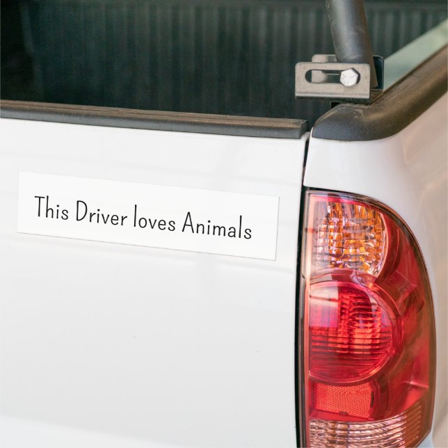 Bumper Sticker This Driver loves Animals (Sur camion)