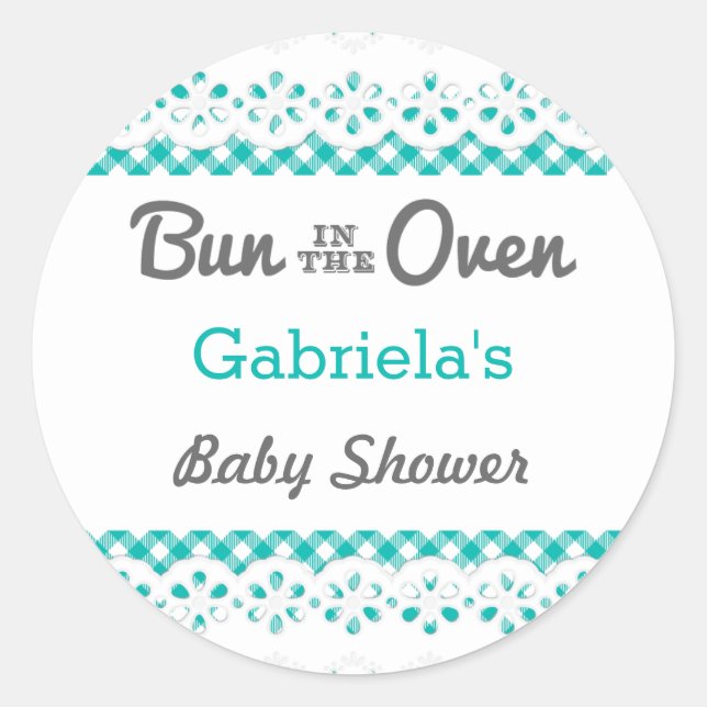 Bun Dans Le Baby shower Du Four Favoriser Sticker (Devant)
