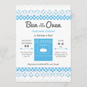 Bun Dans Le Baby shower Garçon Du Four Invitation