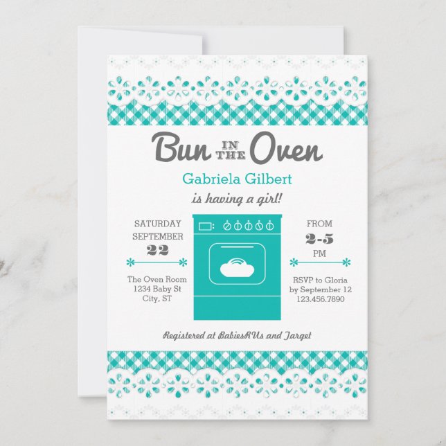 Bun Dans Le Four Baby shower Unisex Invitation (Devant)