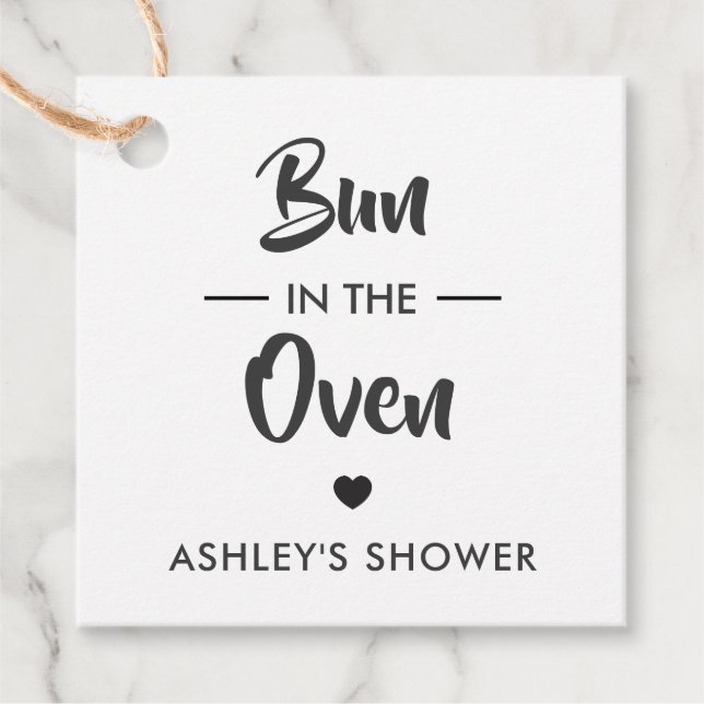 Bun dans l'étiquette four, étiquette cadeau Baby s (Devant)