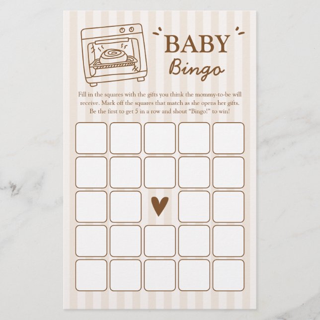 Bun in the Oven Baby Bingo Game (Devant)