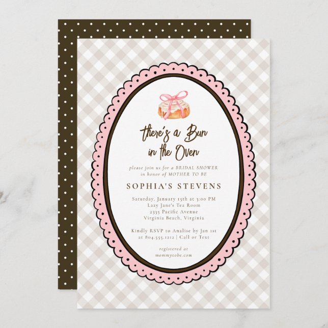 Bun in the Oven Baby Shower Invitation  (Devant / Derrière)
